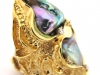 A Massive Gold and Abalone Pearl Ring, c1970-4
